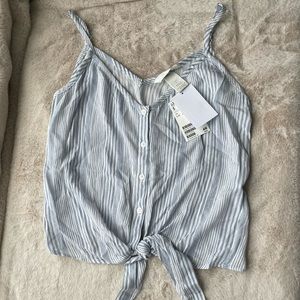 H&M blue and white striped tank